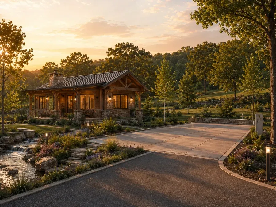 Conceptual coach house paired with a premium RV site