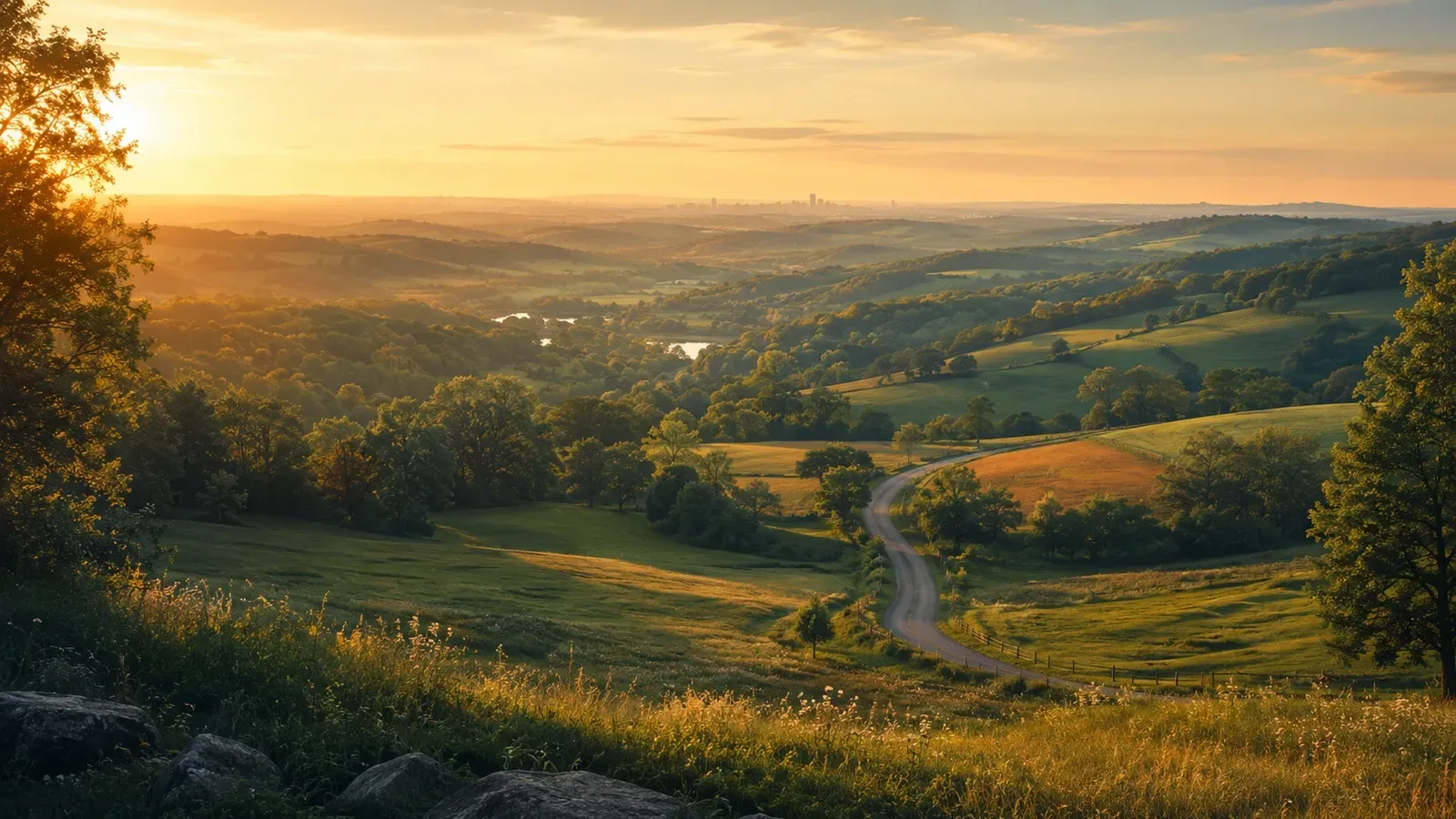 Illustrative scene of Middle Tennessee countryside between the resort and Nashville